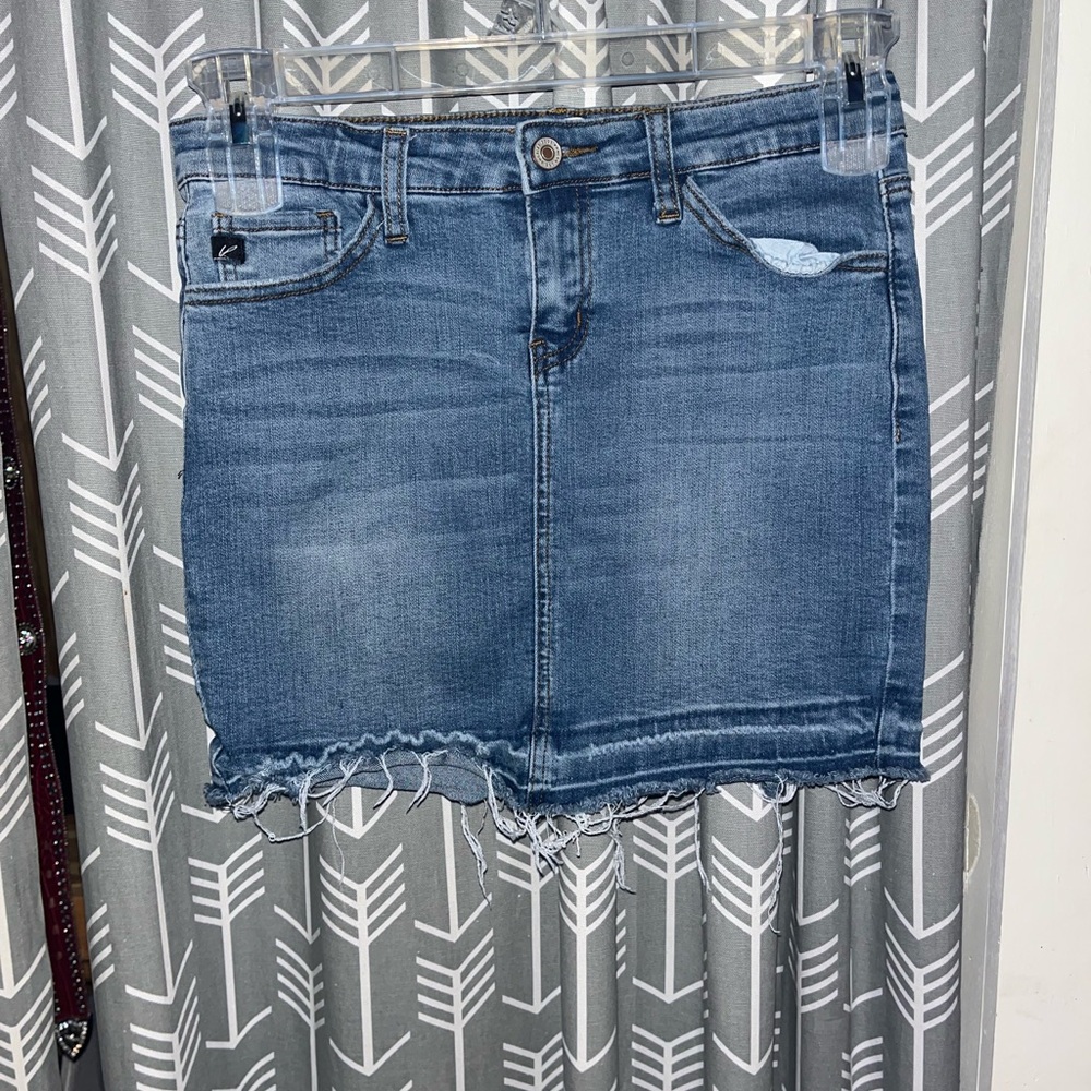 KanCan Distressed Mini Denim Skirt